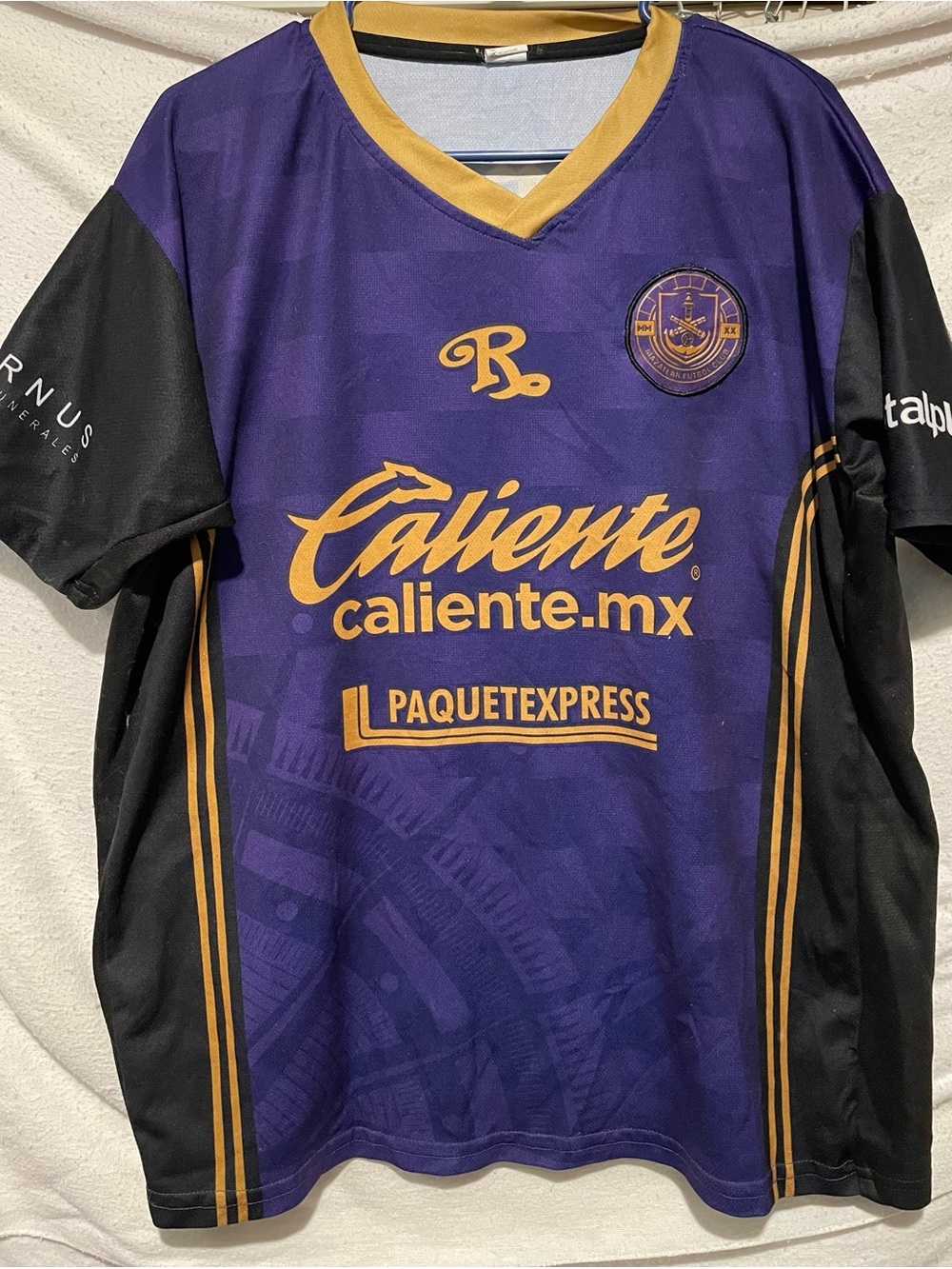 Kids Purple & Black Soccer Jersey with Gold Accents